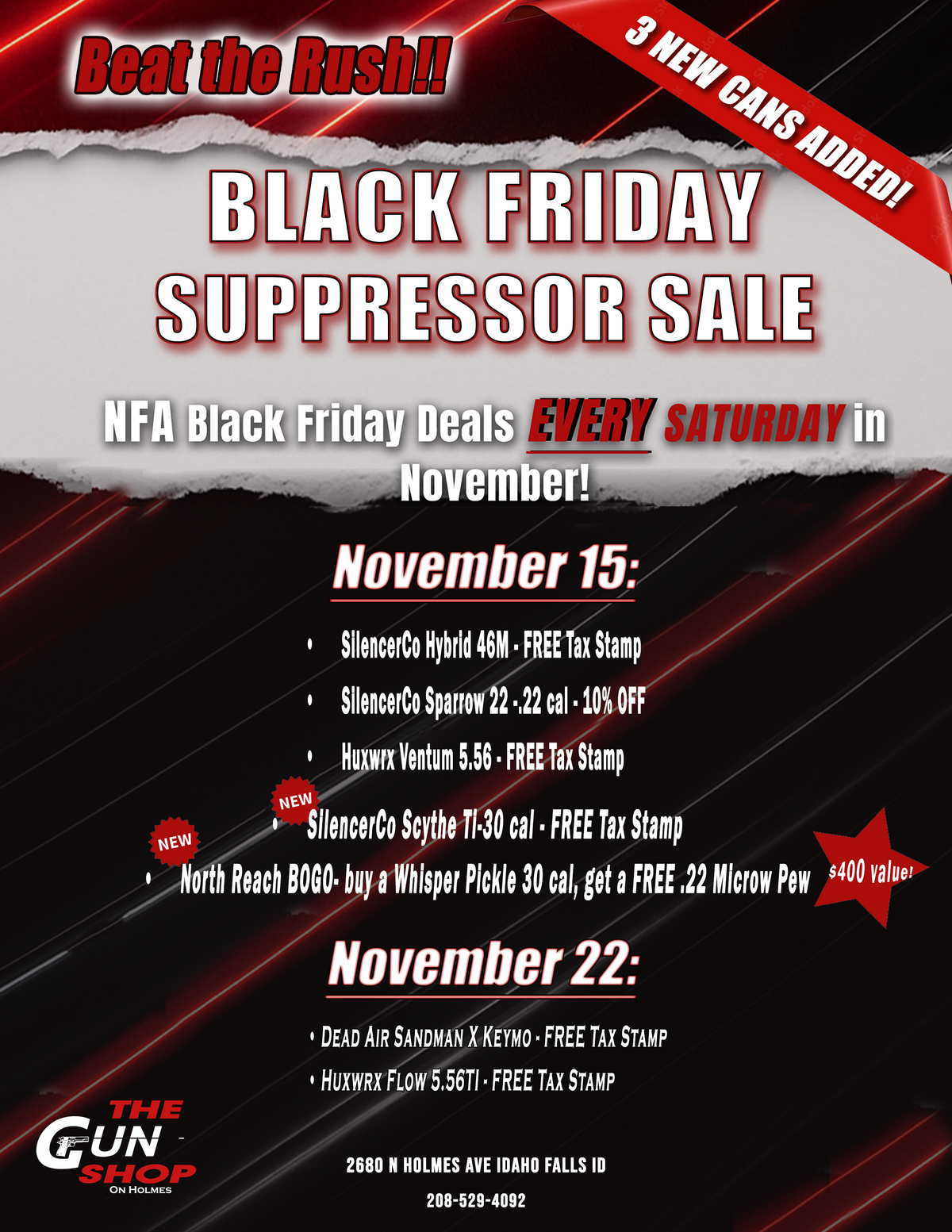 Black Friday Suppressor Sale 2025 the gun shop Idaho Falls