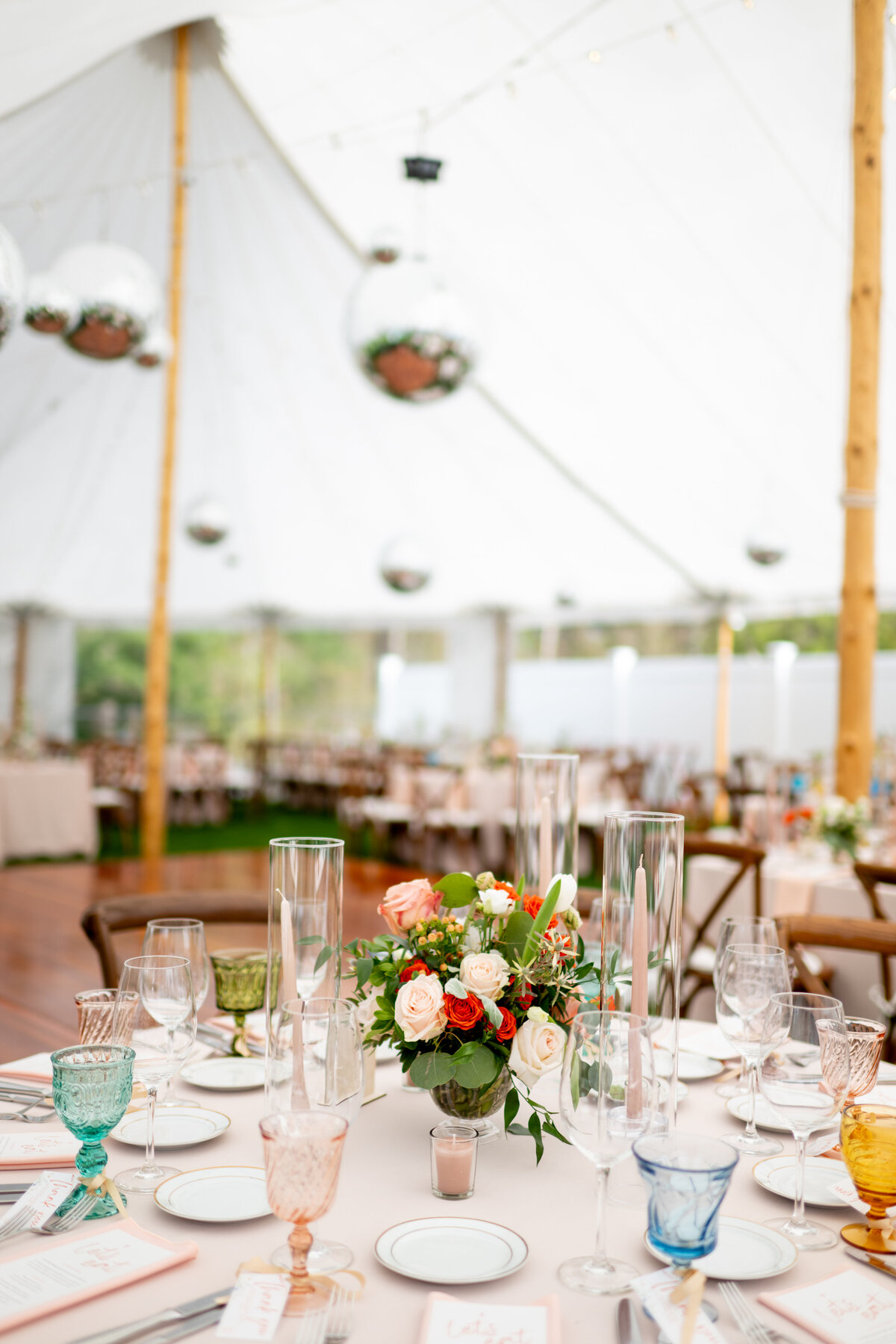 Spring Disco Ball Tented Home Wedding