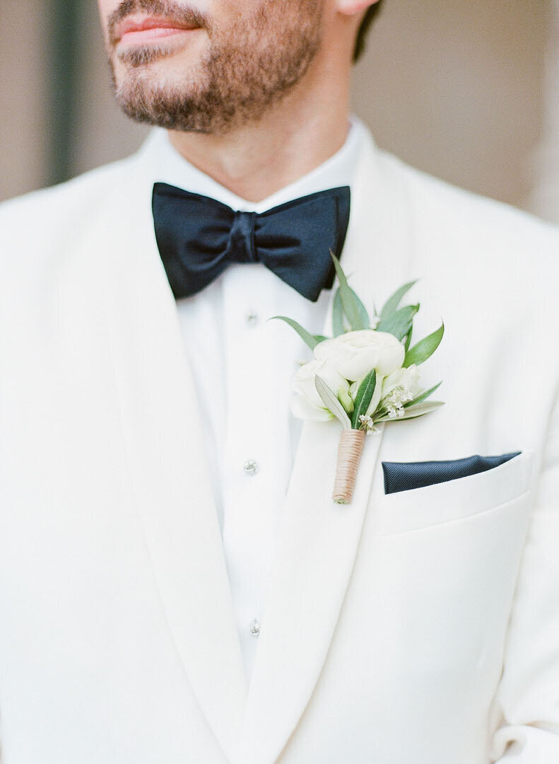 Groom Detail of Boutonniere Photo