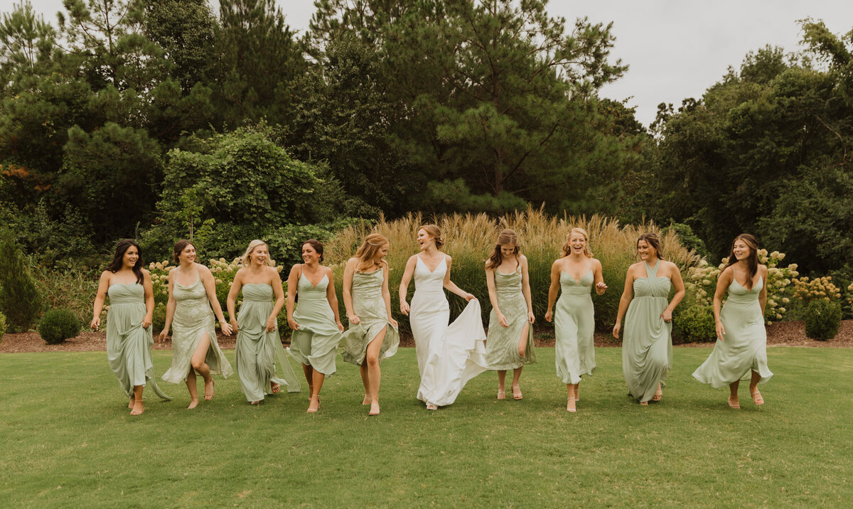 Sage green bridal party dresses