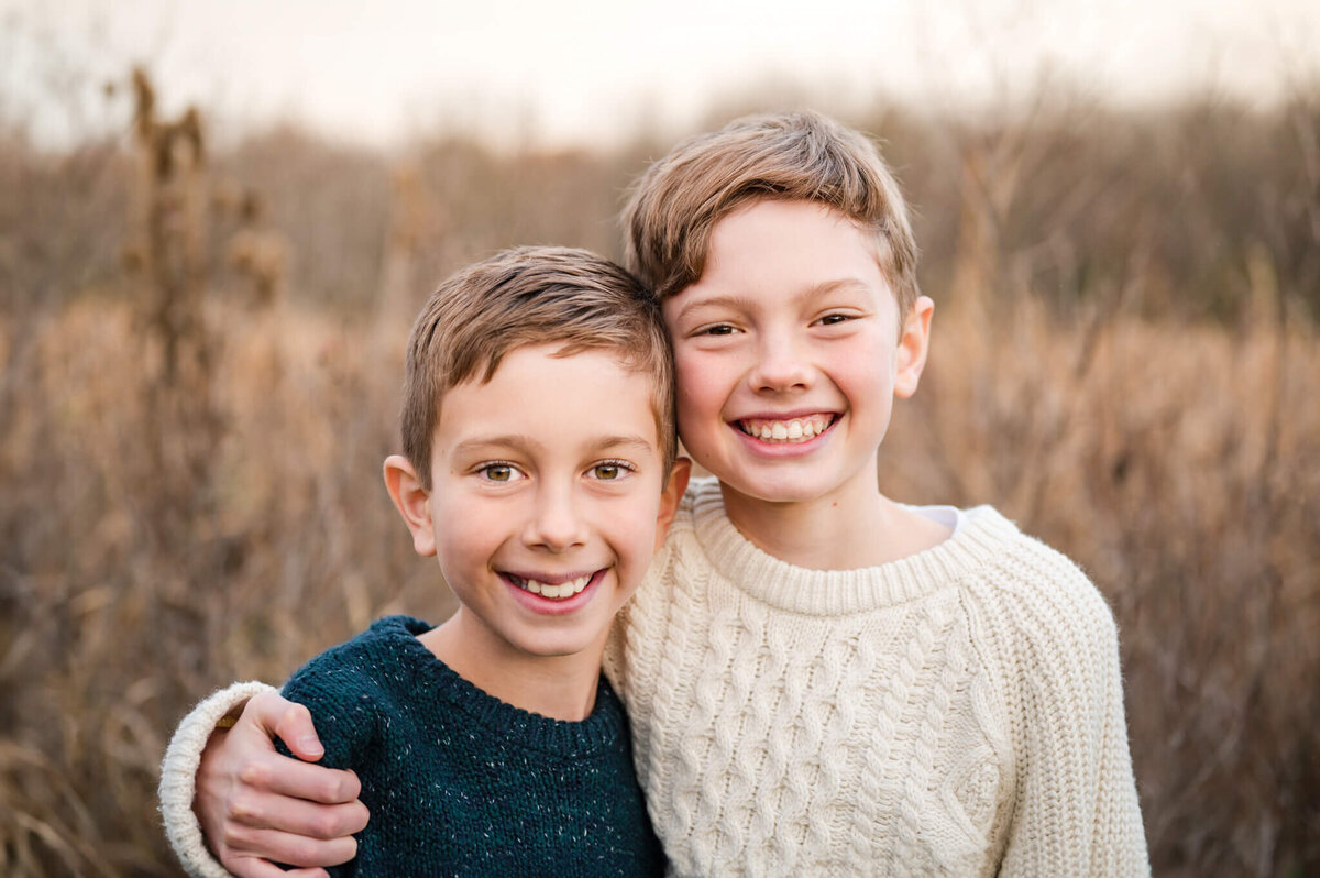 boys smiling at camera