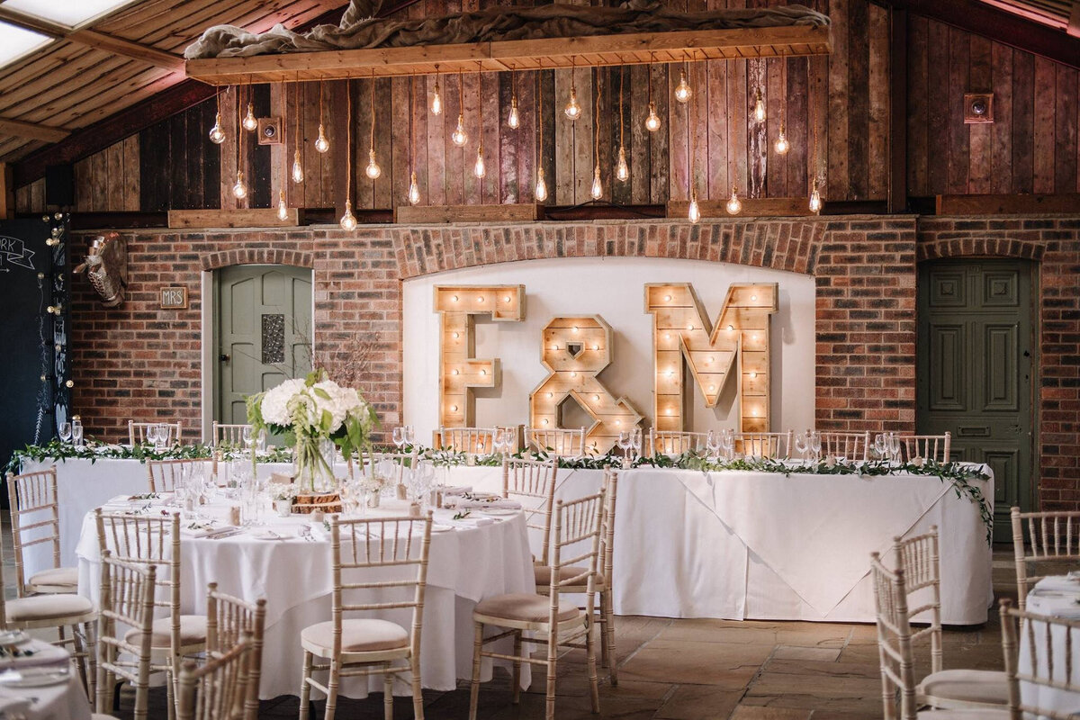 Rustic Light up letter hire, Initials and amersand letter hire, Owen House wedding barn