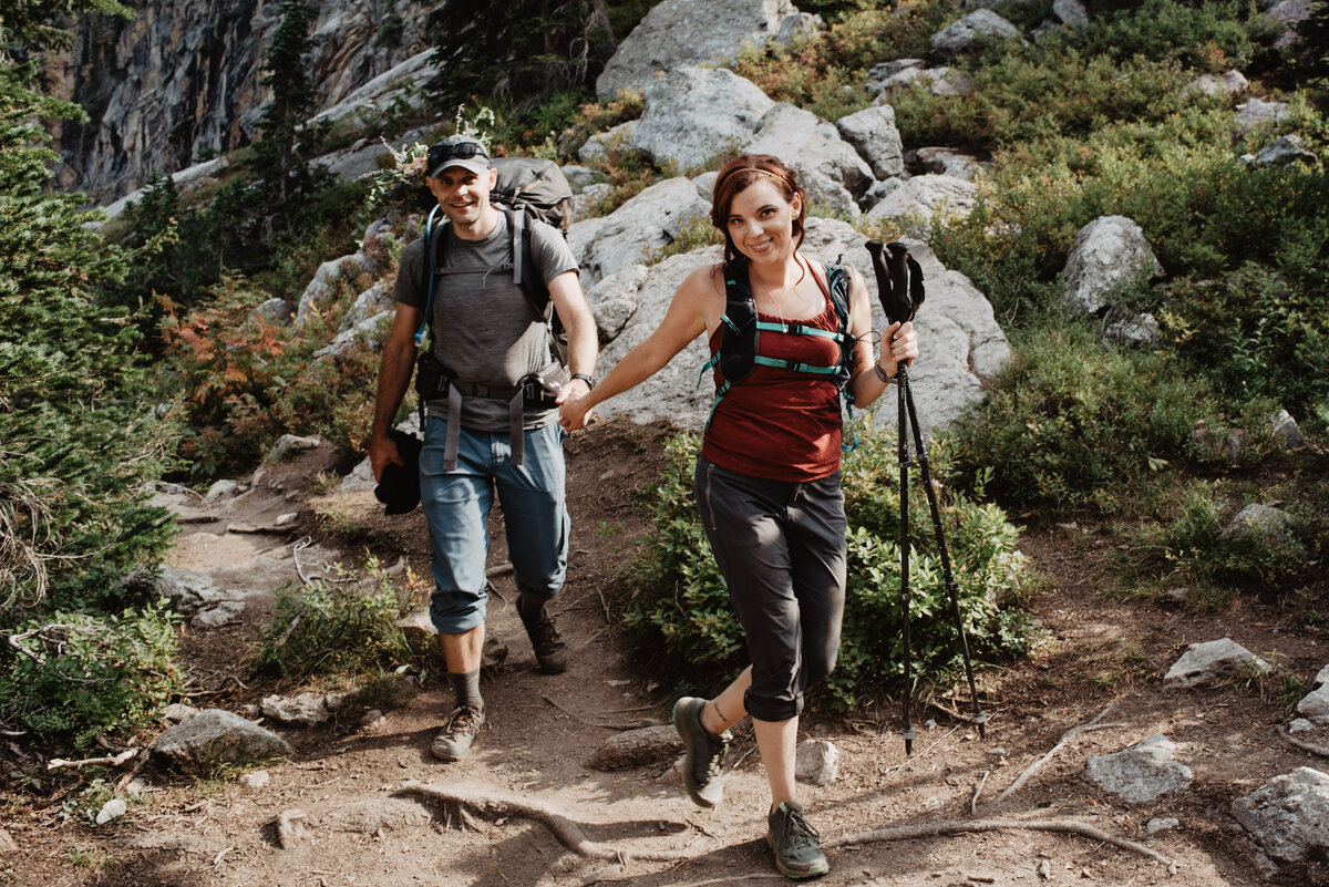 Jackson Hole photographers capture couple hiking in Grand Teton National Park