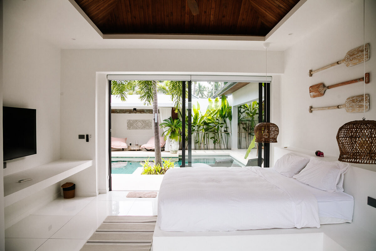 Room in Casa Orientale. a beautiful Balinese-style villa, surrounded by lush vegetation, near Mae Nam in Koh Samui Thailand.