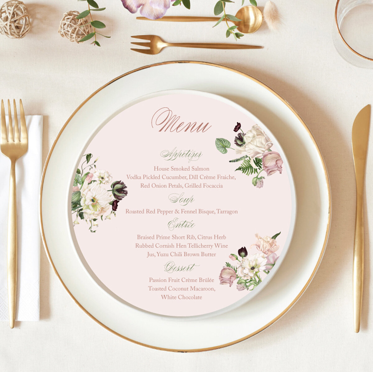 G Designers Wedding Menu WM2