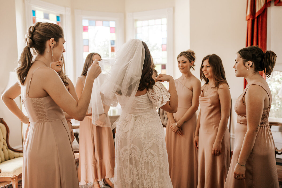 Bride First Look With Bridesmaids