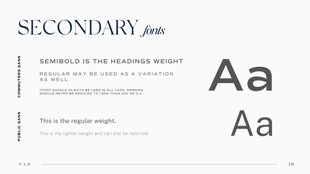 Secondary Fonts