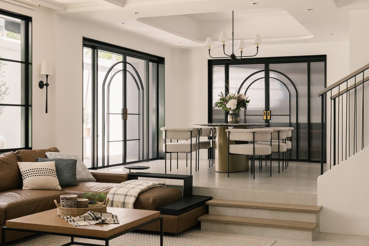 View of living room and dining area of a house