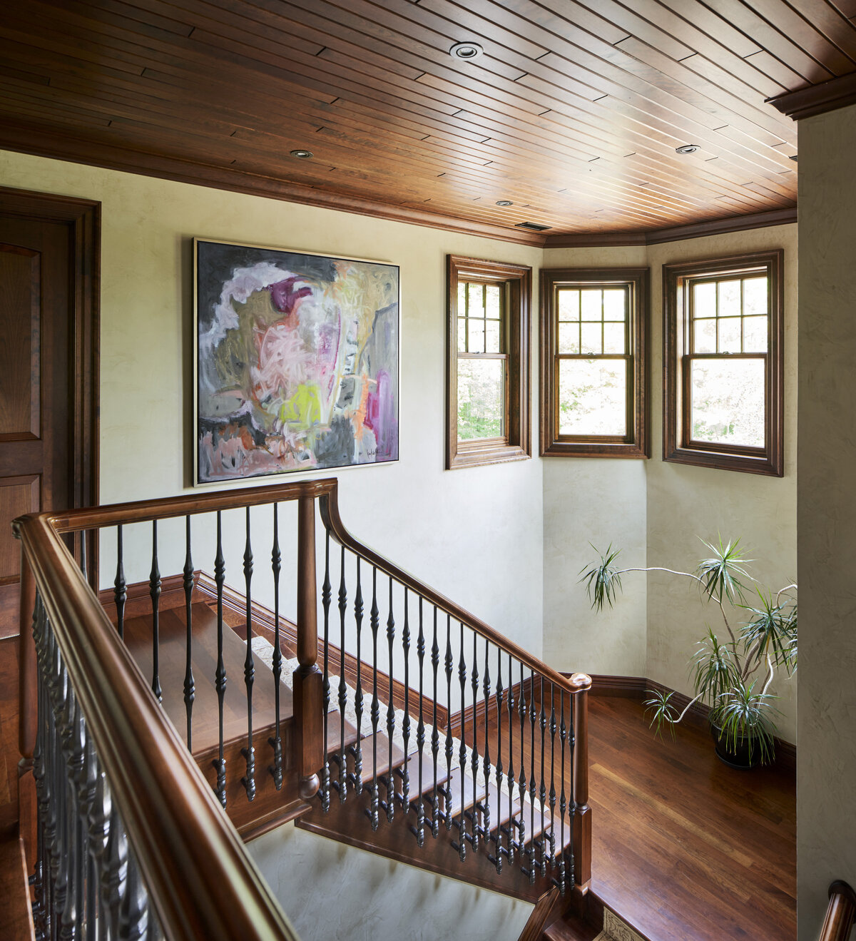 007-Hillside-Ancaster-Interiors-Staircase-Wood Ceiling