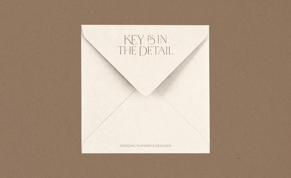 Envelope mock up with Key is in the Detail logo
