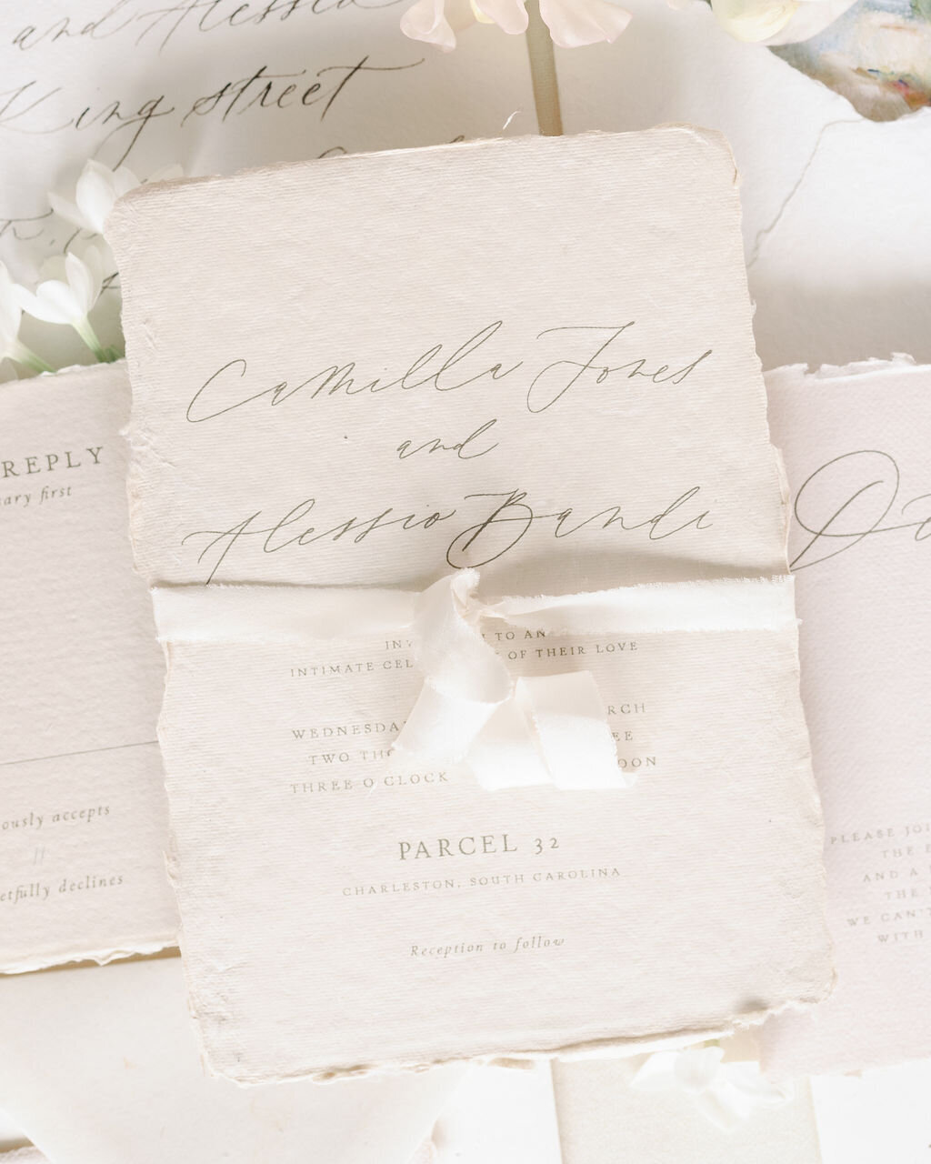 Romantic Neutral Wedding Invitations