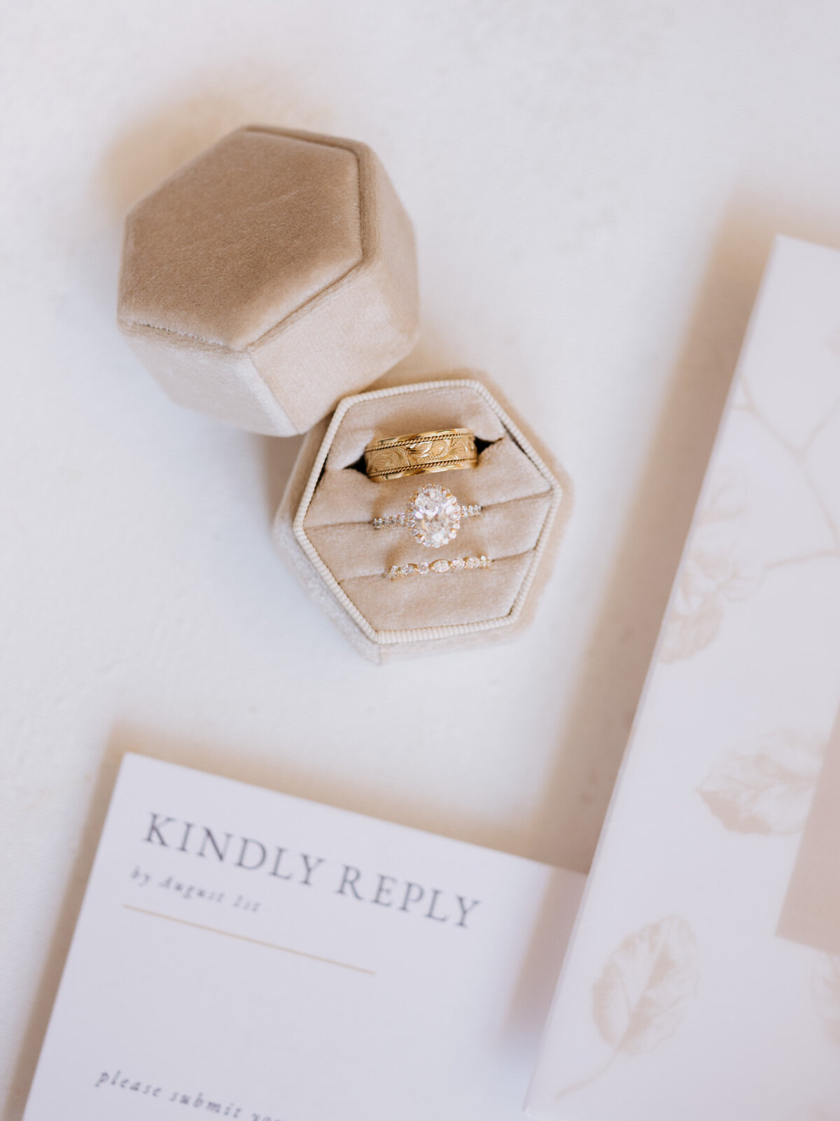 Minimalist invitation suite for Cleveland Arcade wedding