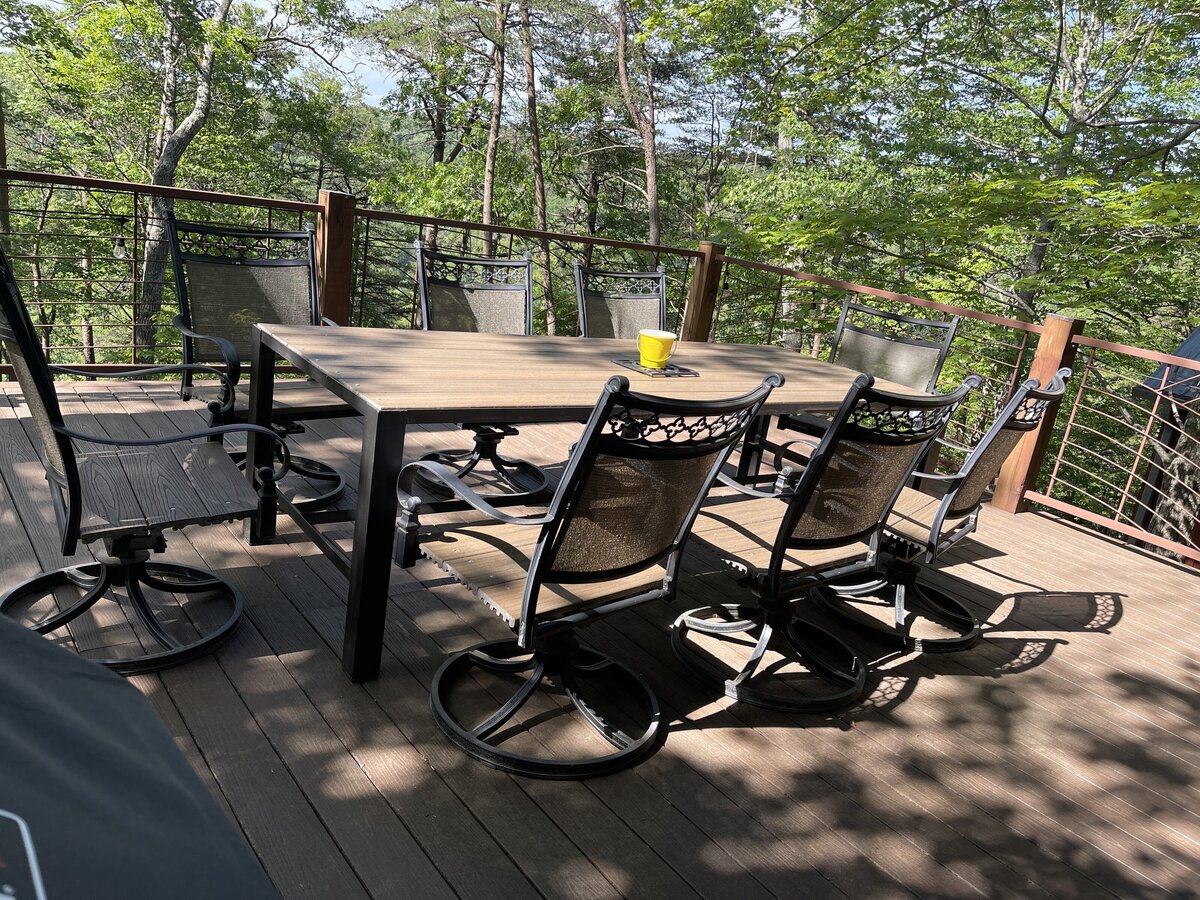 Deck dining table