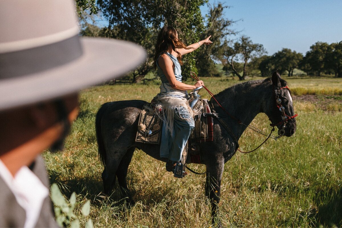 Bridesmaids on horseback