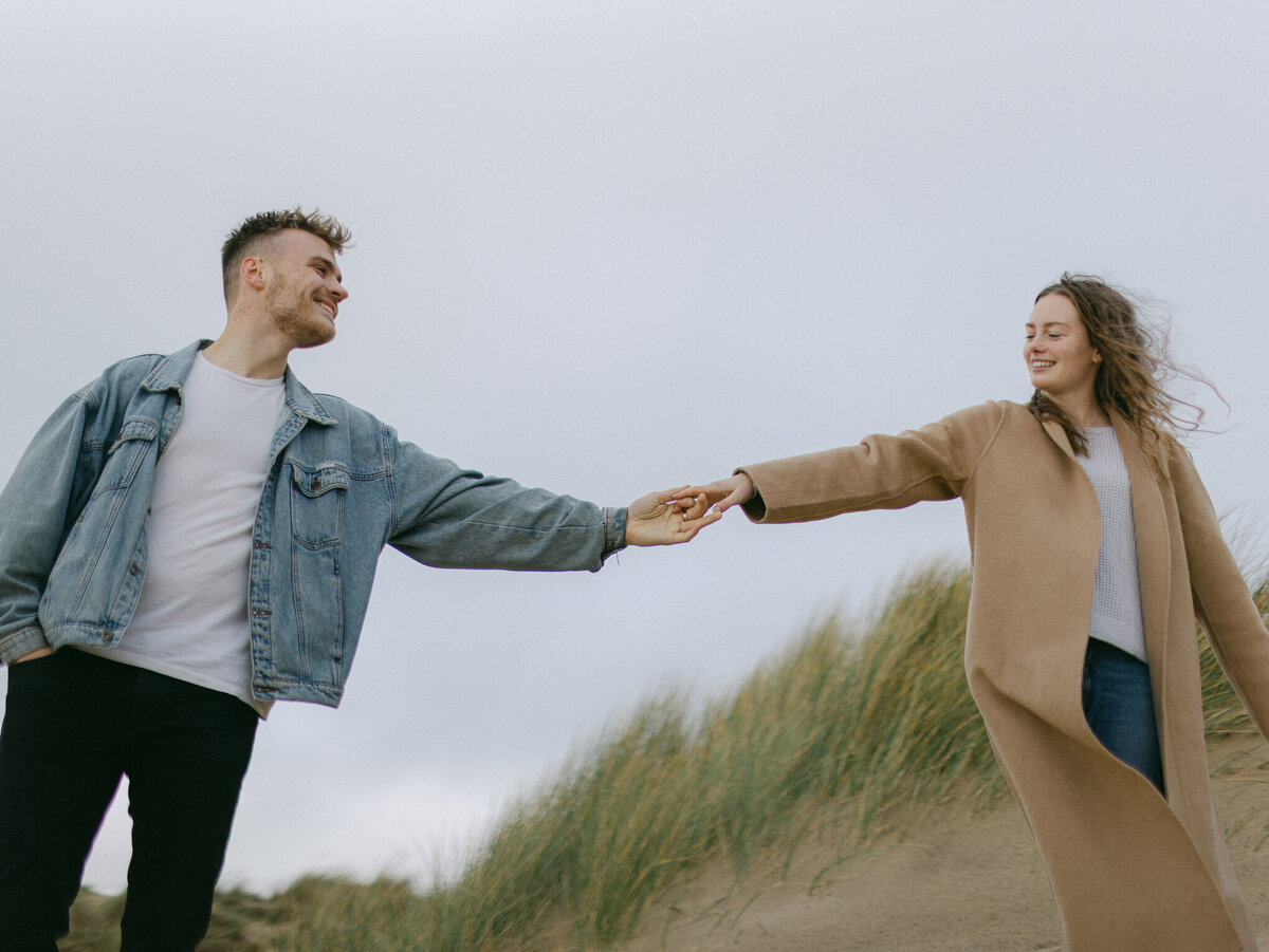 Kayla Stoate Photography Couple Beach Smiling Editorial Fashion Love Story East Sussex _92A0322-Edit