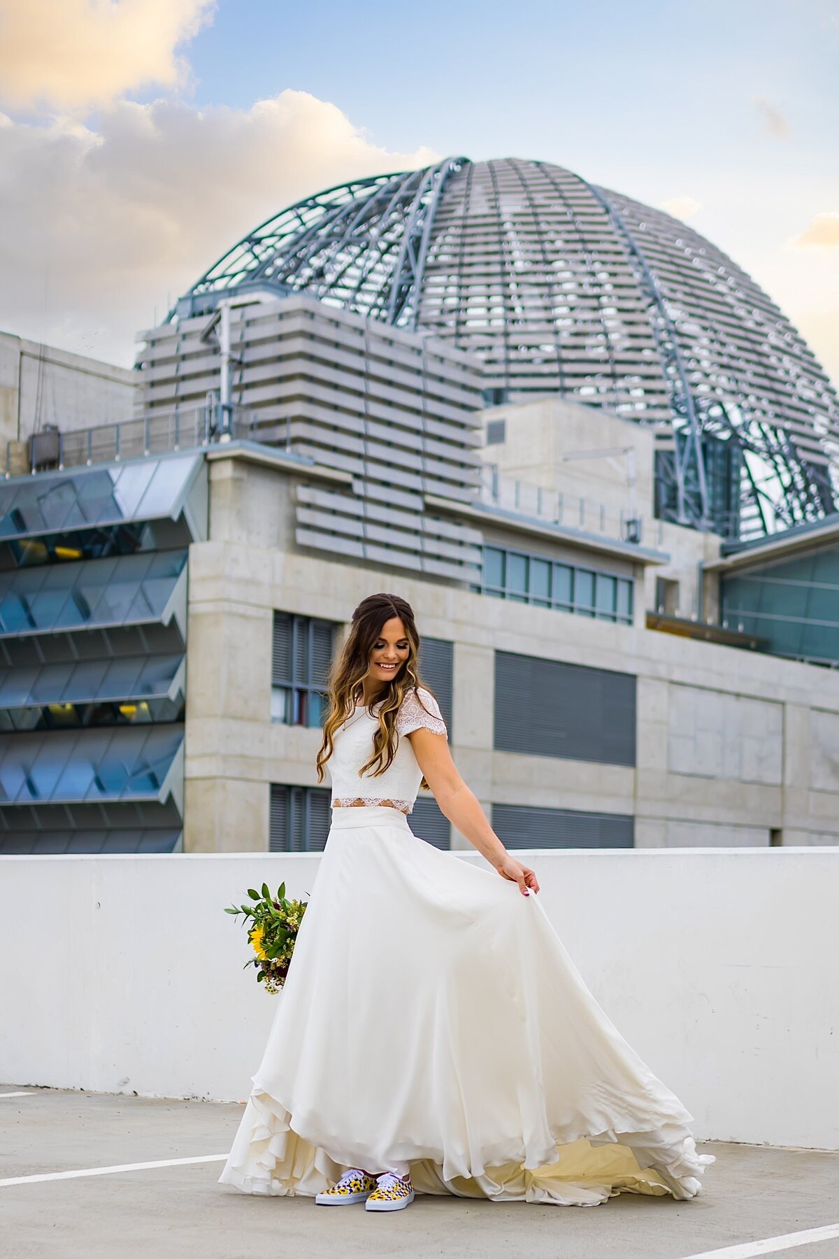 Bridal portrait on rooftop in San Diego, CA