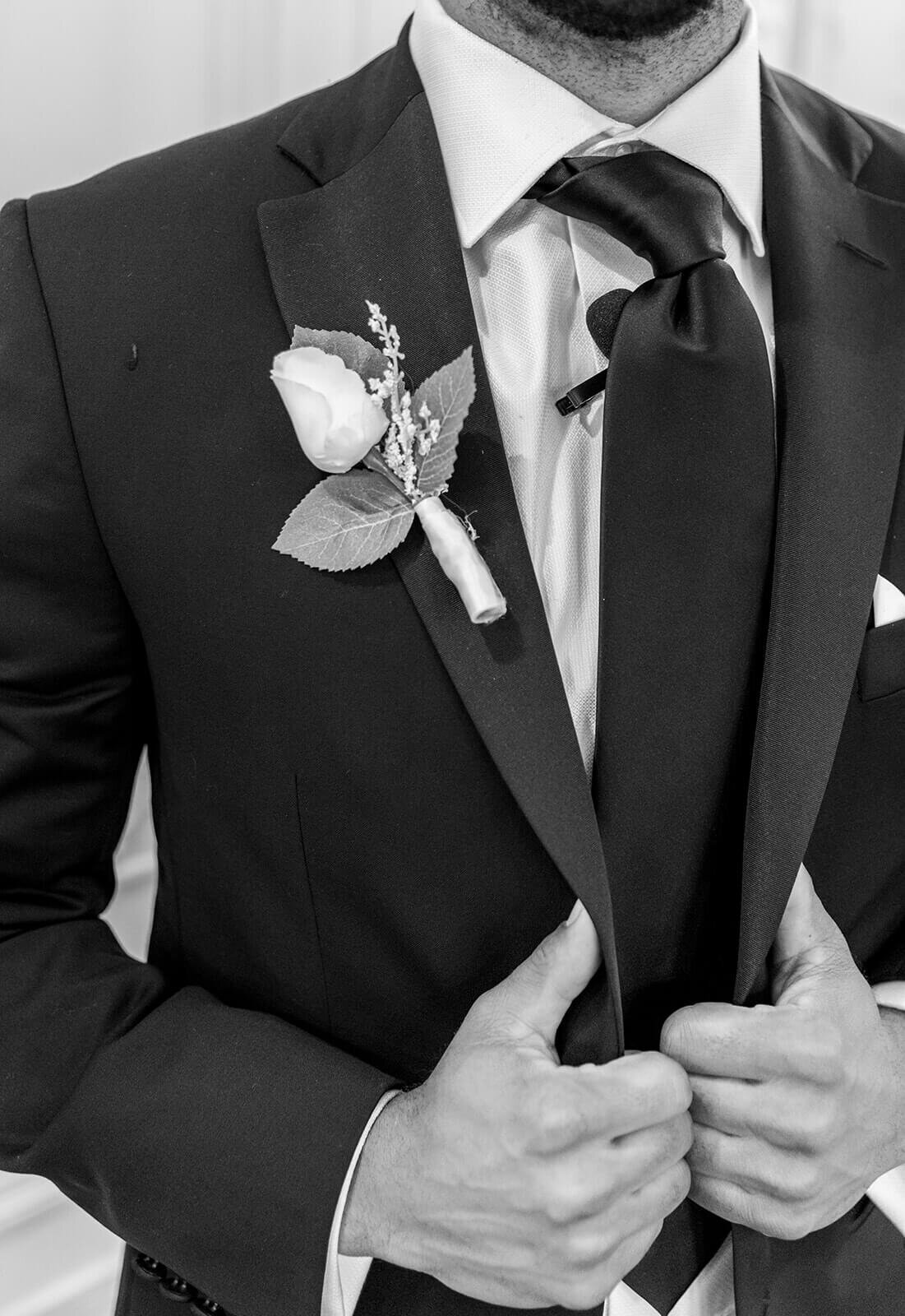 groom in classic tux