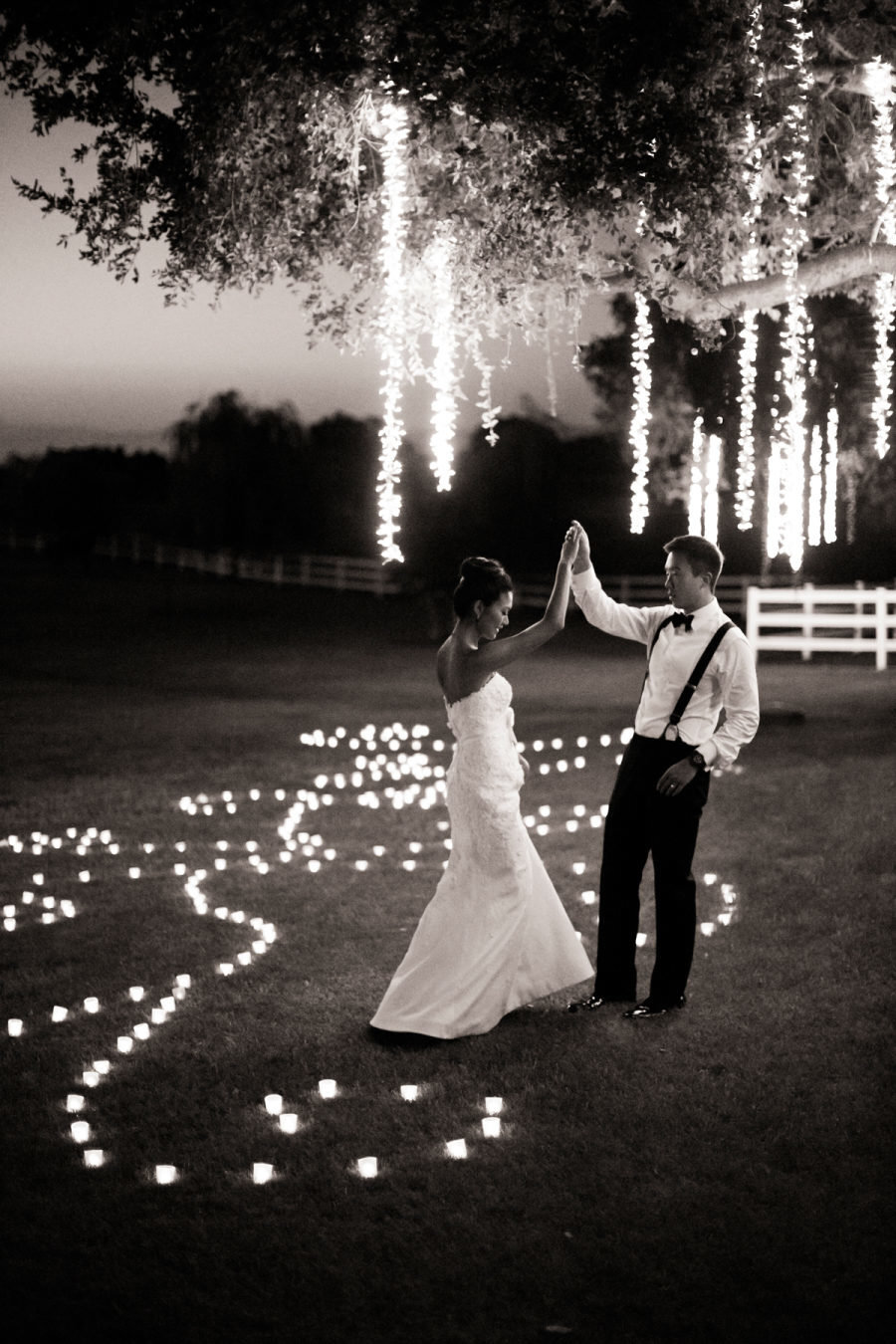 a path of candles for night time