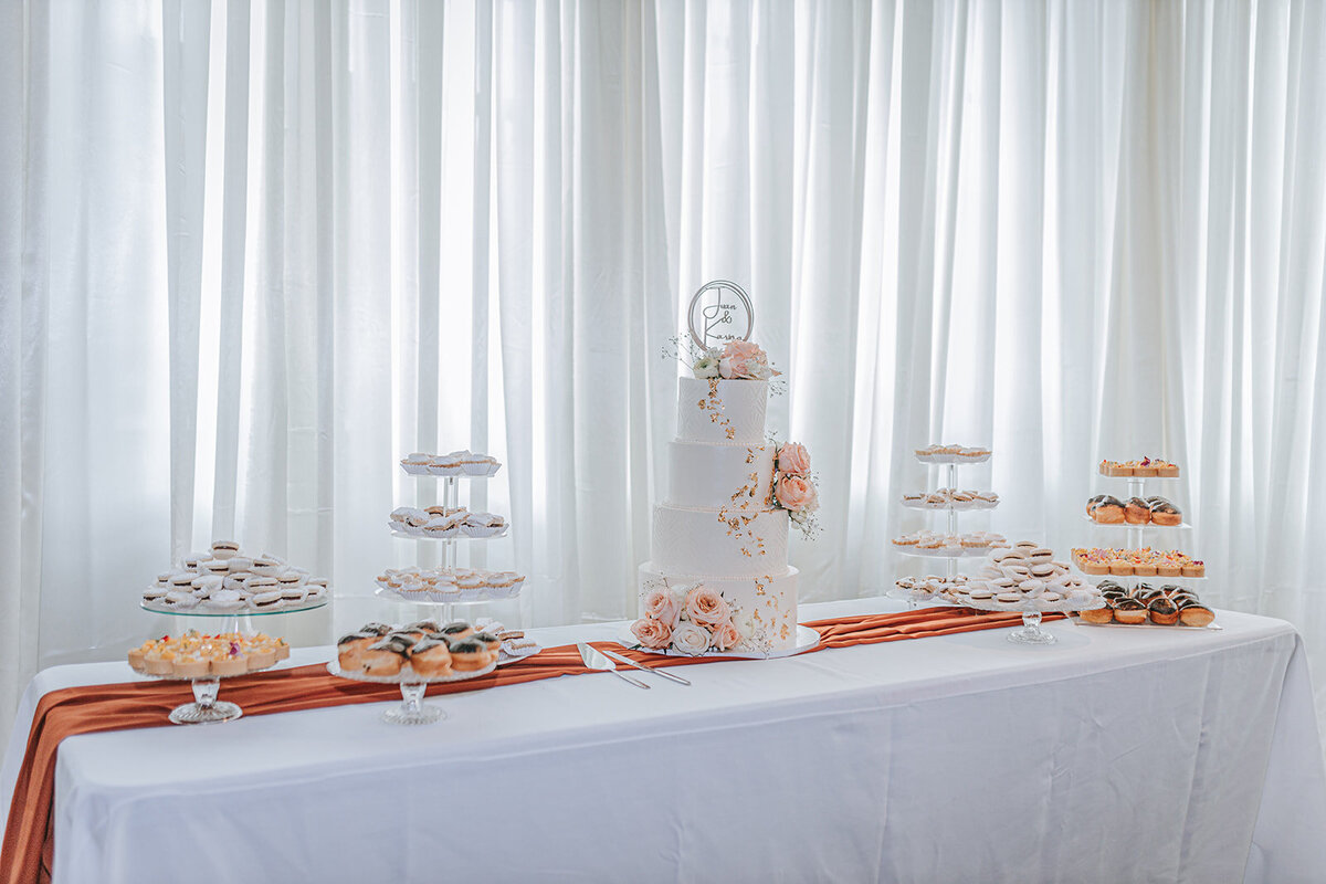 Elegant wedding dessert table 