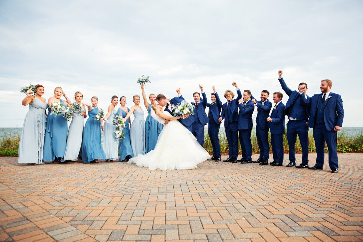 Wedding party group photo at Seabrook Island Club Charleston Wedding Photographer