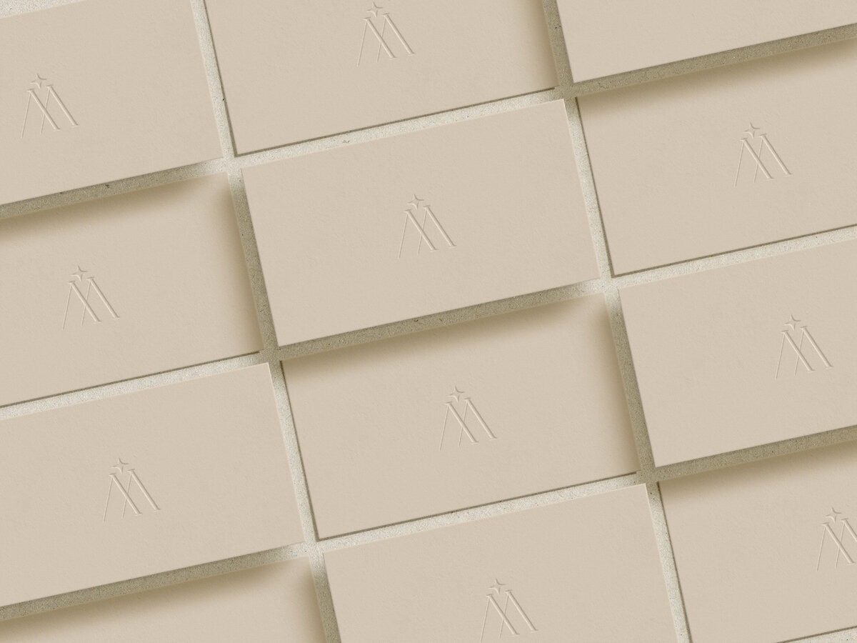 Repeated pattern of business cards with logo