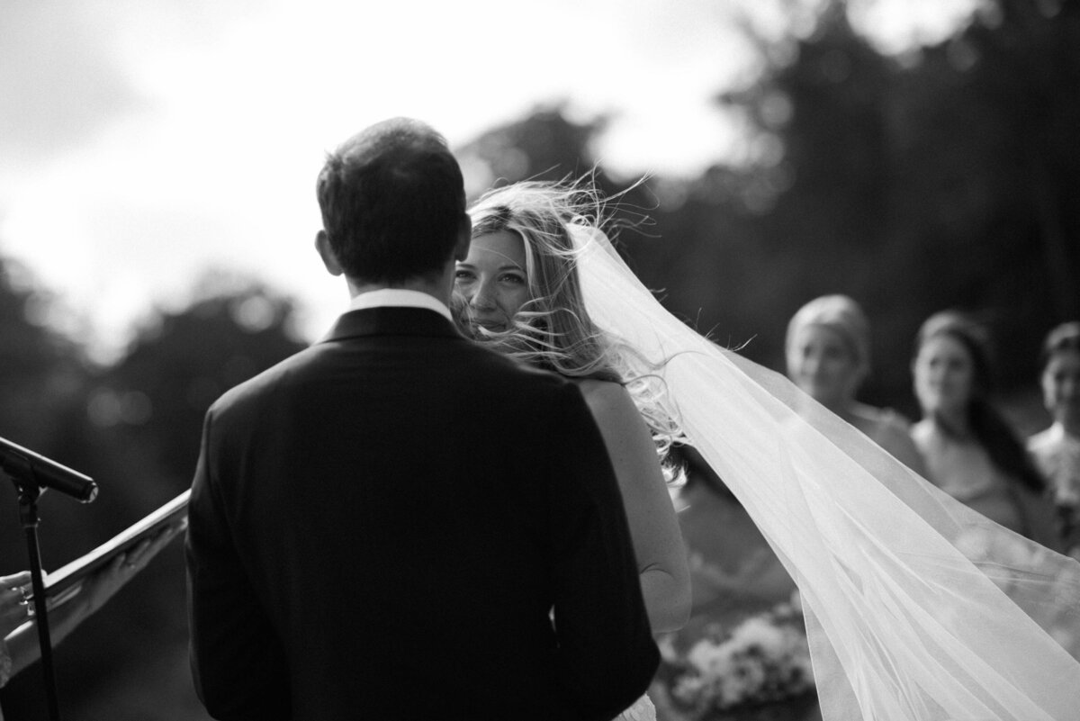 Husband and wife exchange vows 