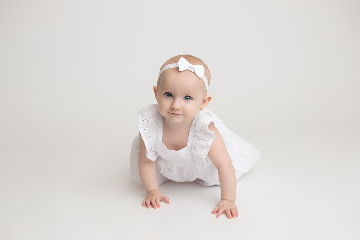 White dress on a white backdrop