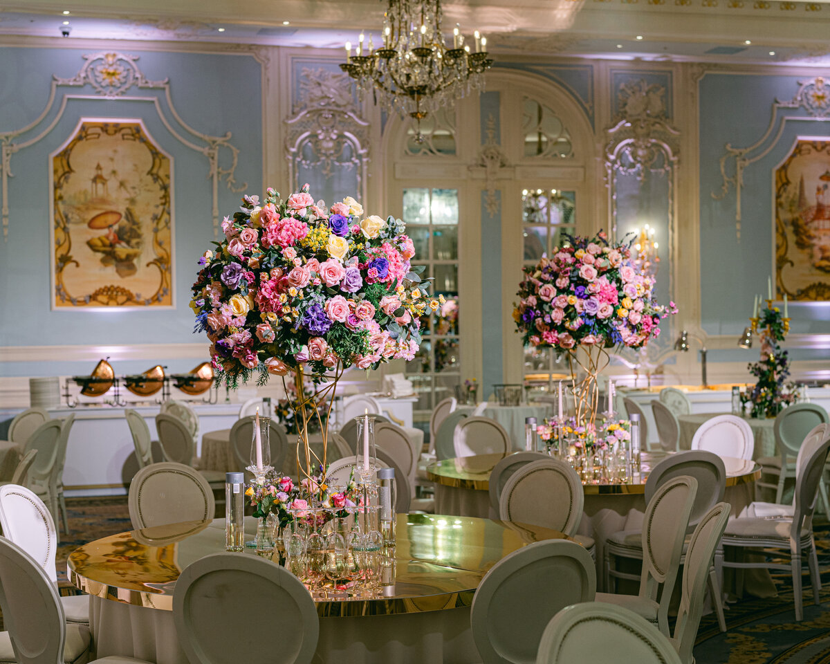 Stunning flowers for wedding at the Savoy in London
