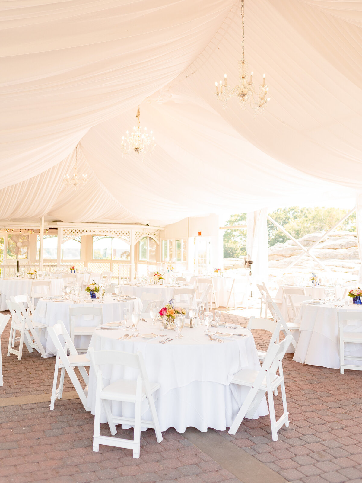 Tented wedding reception at Haley Mansion in Mystic, CT.