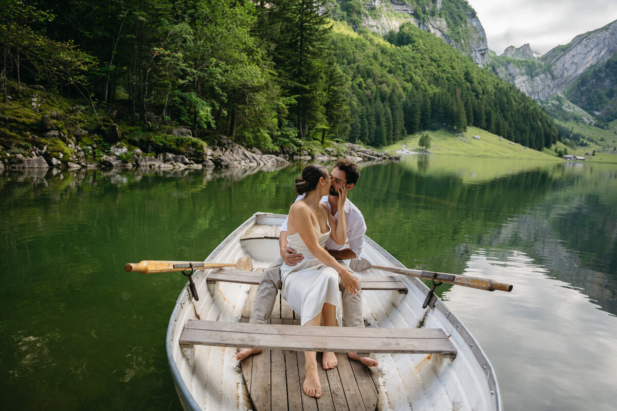 Switzerland Seealpsee lake elopement