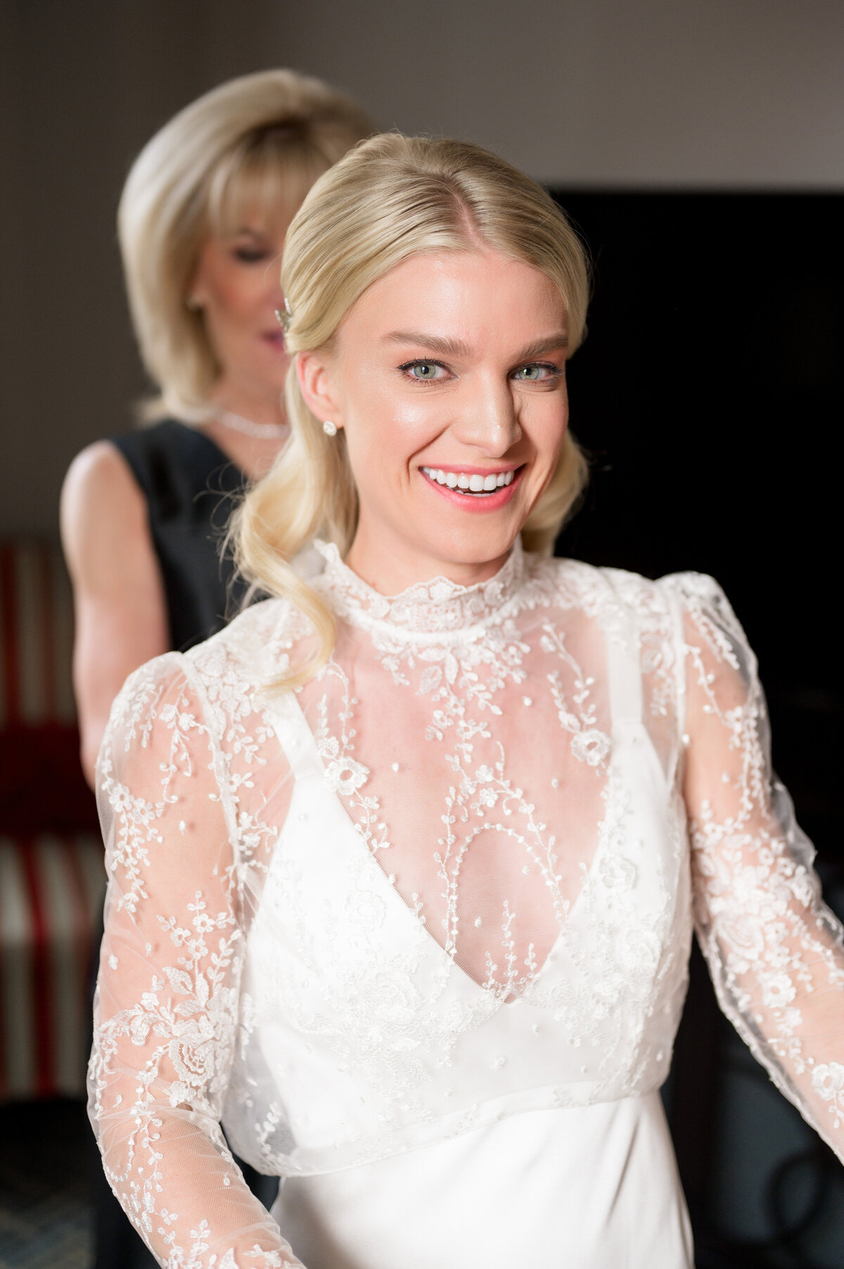 bride smiling at camera