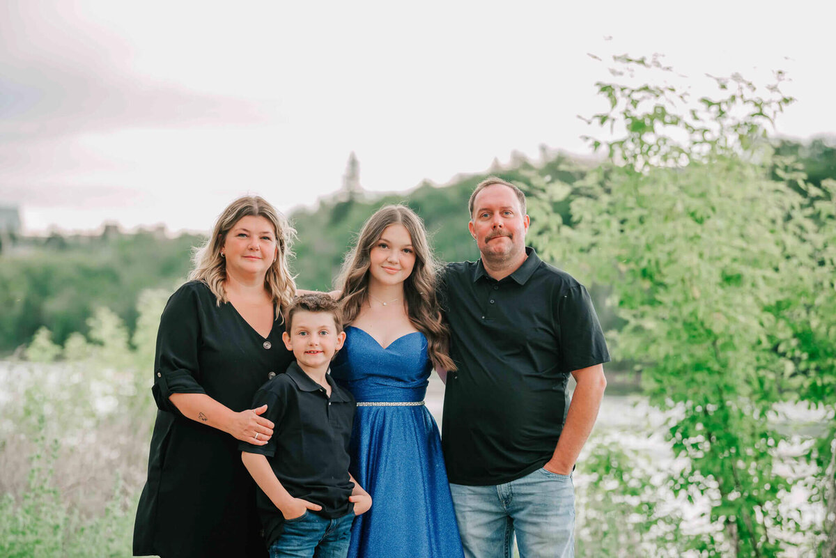 Whole family grad portrait. 