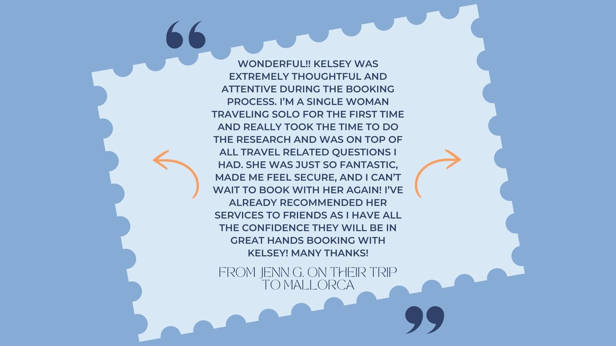 Client Testimonial from Mallorca - Kelsey Parry Travel