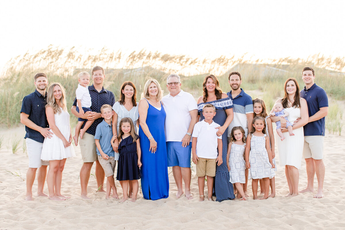 Extended family beach portrait session in Sandbridge.