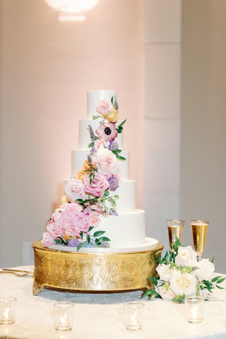 cascading cake flowers
