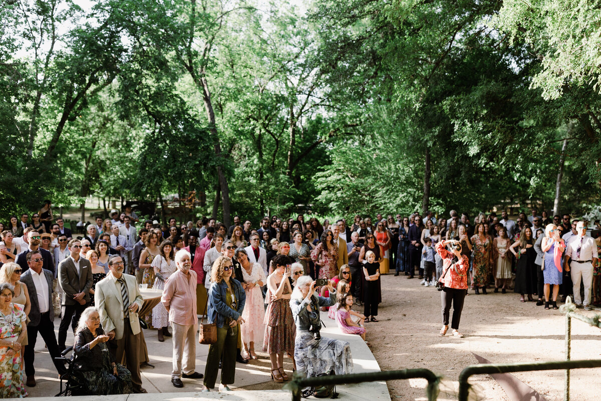 Wedding ceremonyt at Umlauf Sculpture Garden, Austin