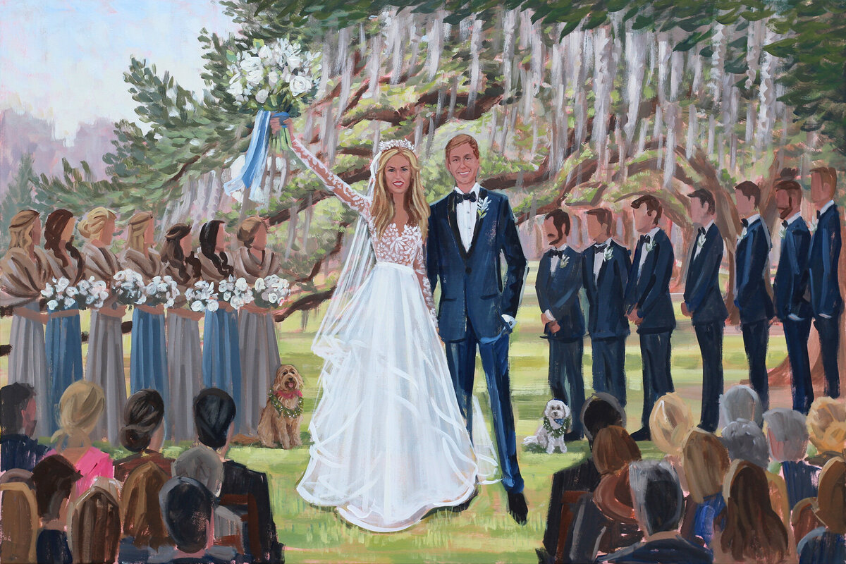 Live Wedding Painter, Charleston, Boone Hall Plantation