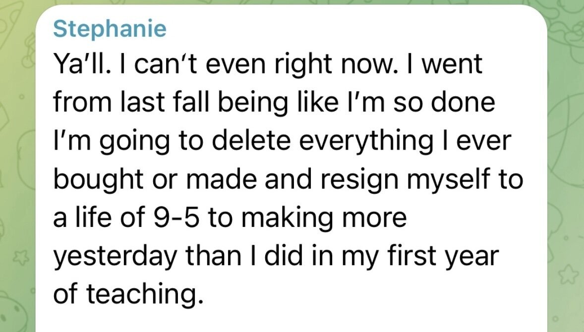 making more yesterday than first year teaching