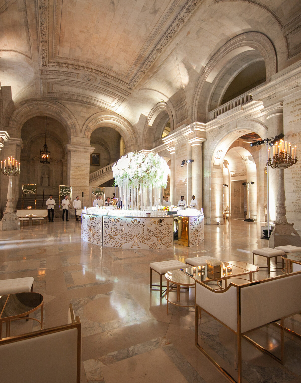 The photo was taken at the picturesque New York City location, The New York Public Library, beautifully captured by photographer Christian Oth.