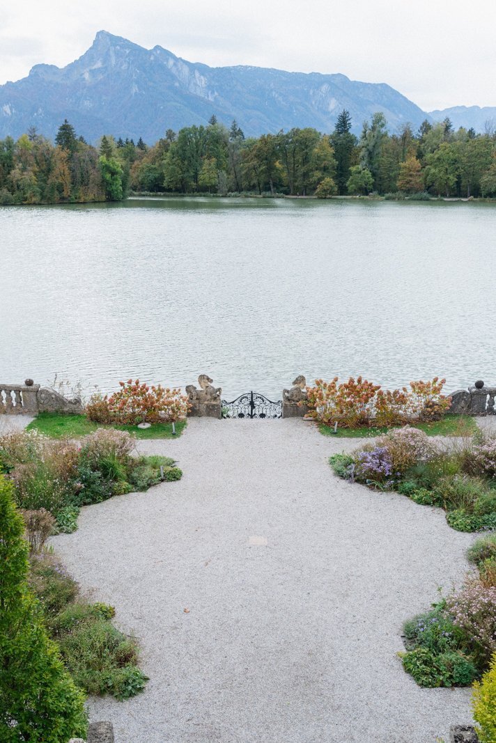Beautiful ceremony area from the sound of music in schloss Leopoldskron Salzburg