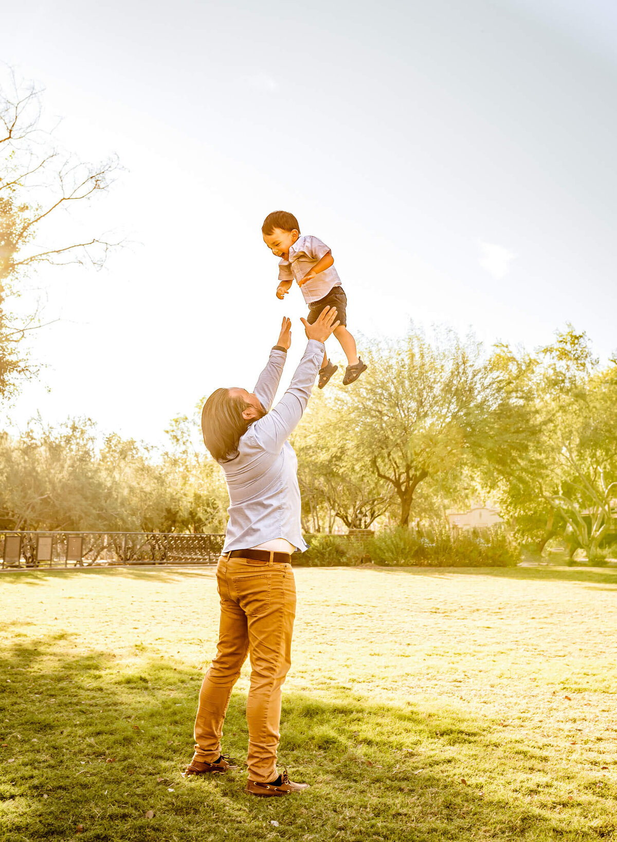 photograph of dad and his son during family session in AZ