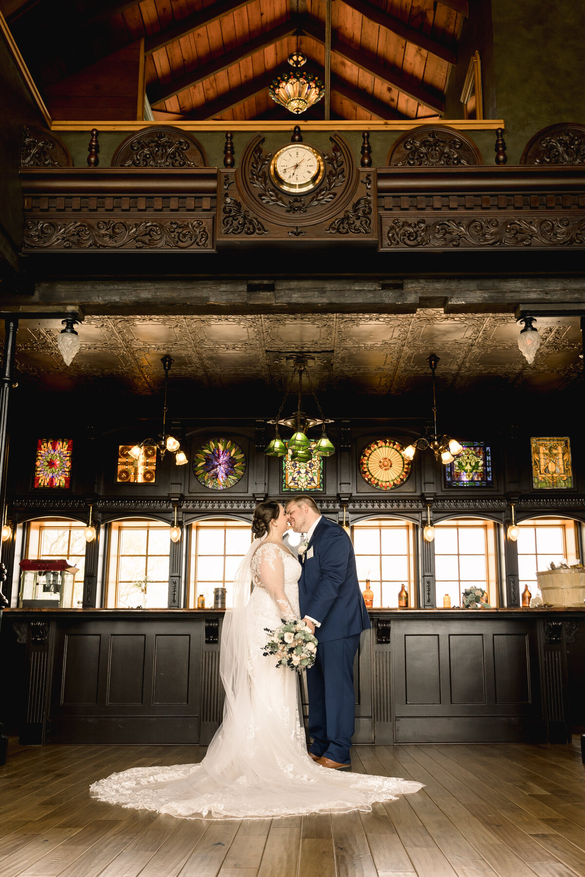 Bride and groom at Crooked Willow wedding venue on their wedding day