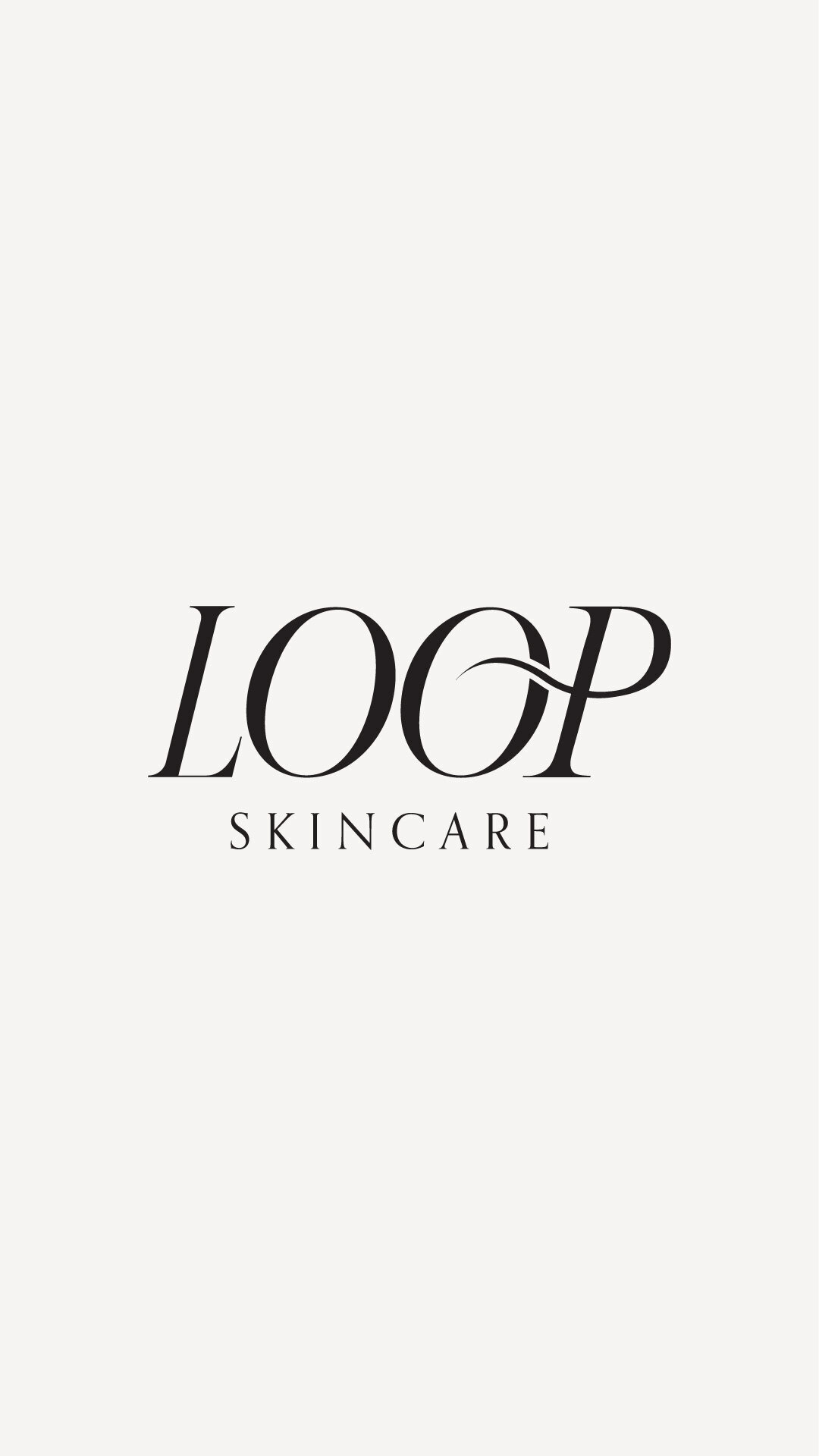A mockup of the Loop Skincare logo