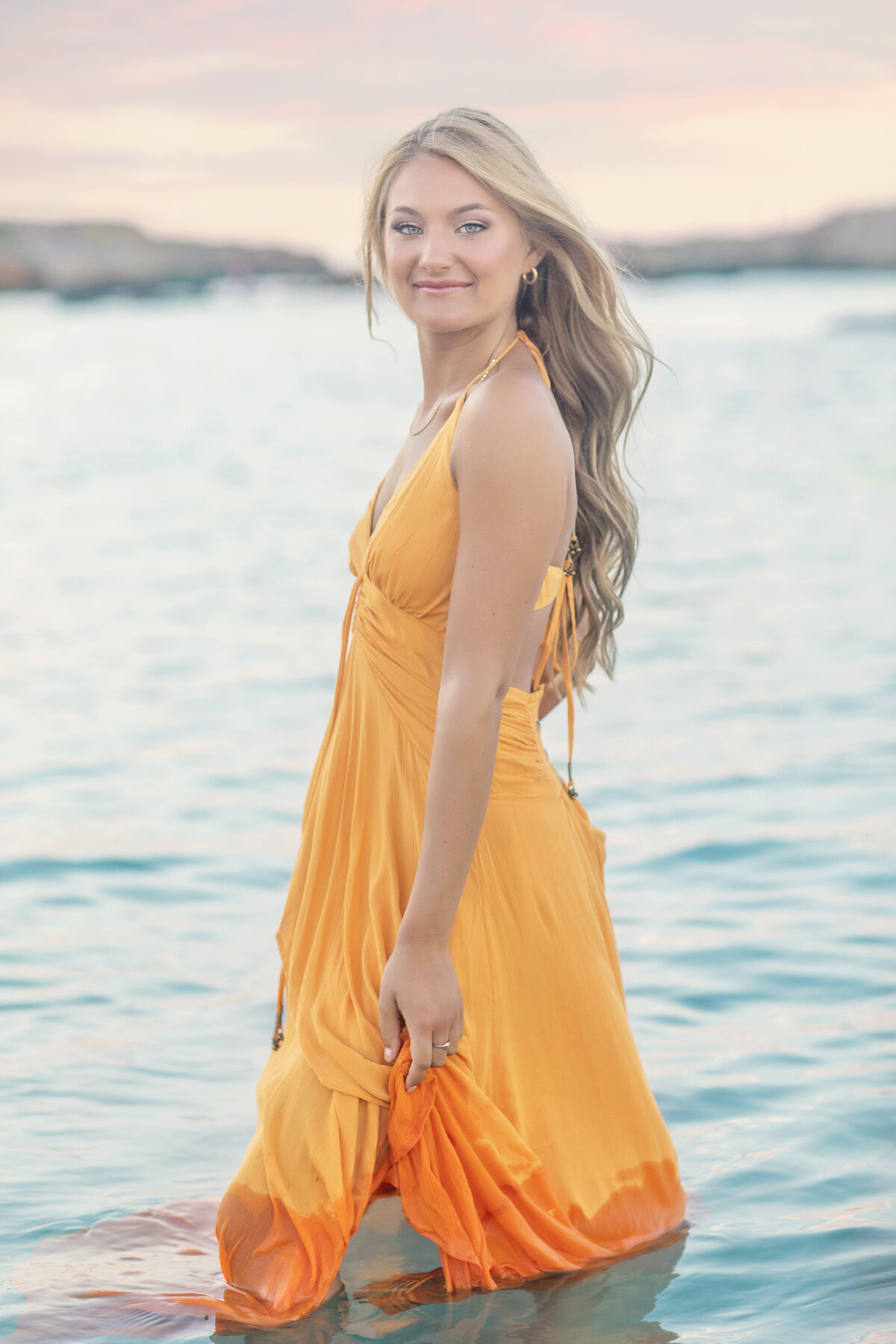 high school senior portrait in water - Kristen Zannella Photography