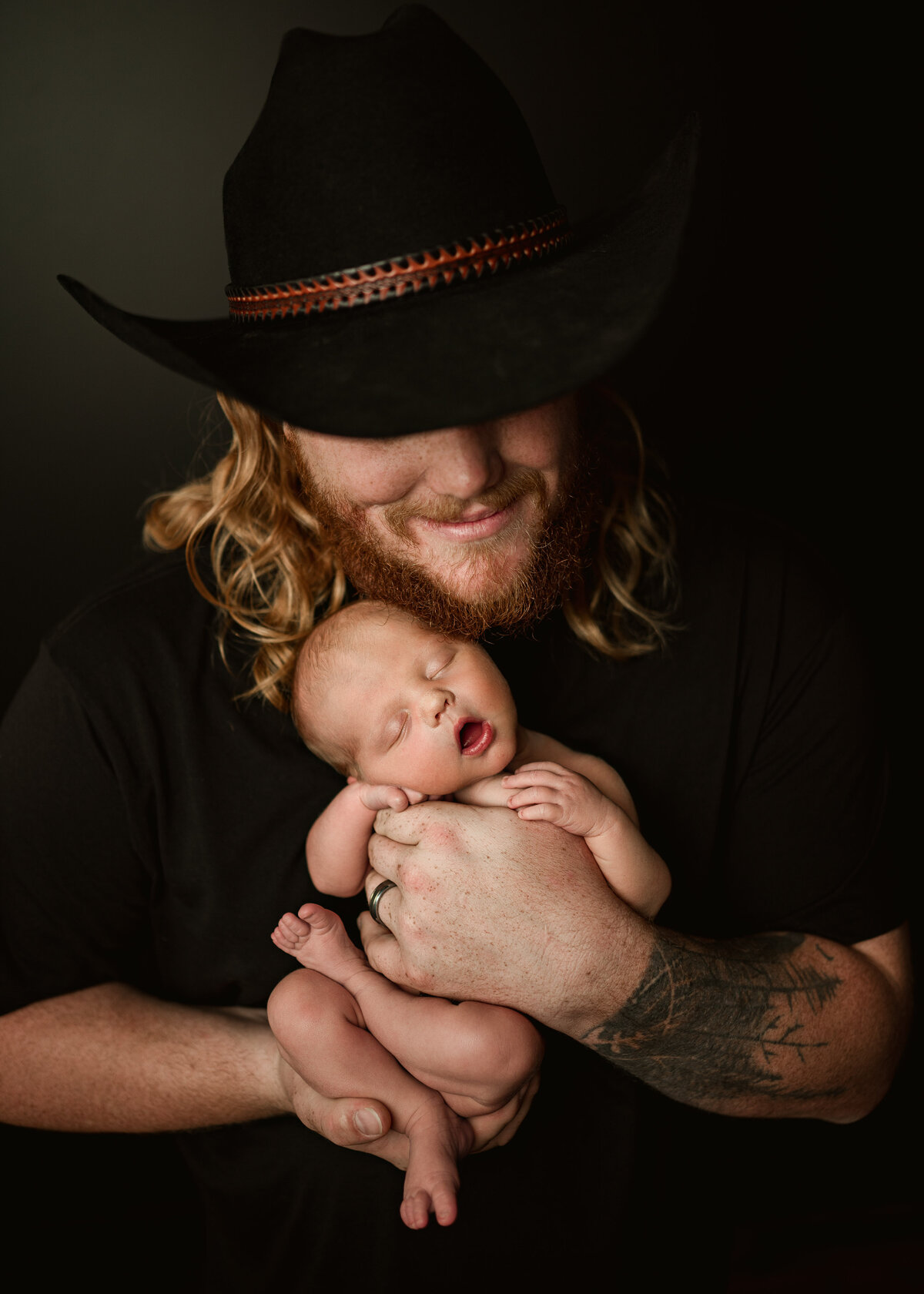 cowboy style family newborn photos