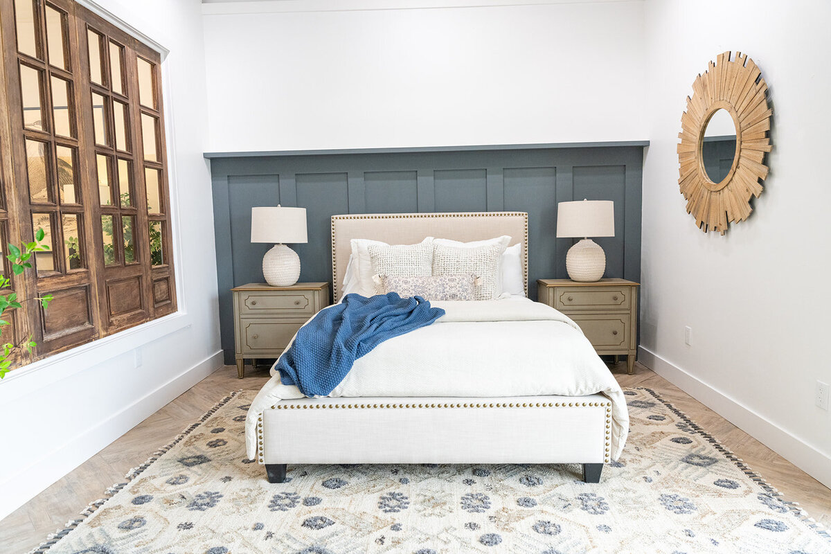 Bedroom with blue accents