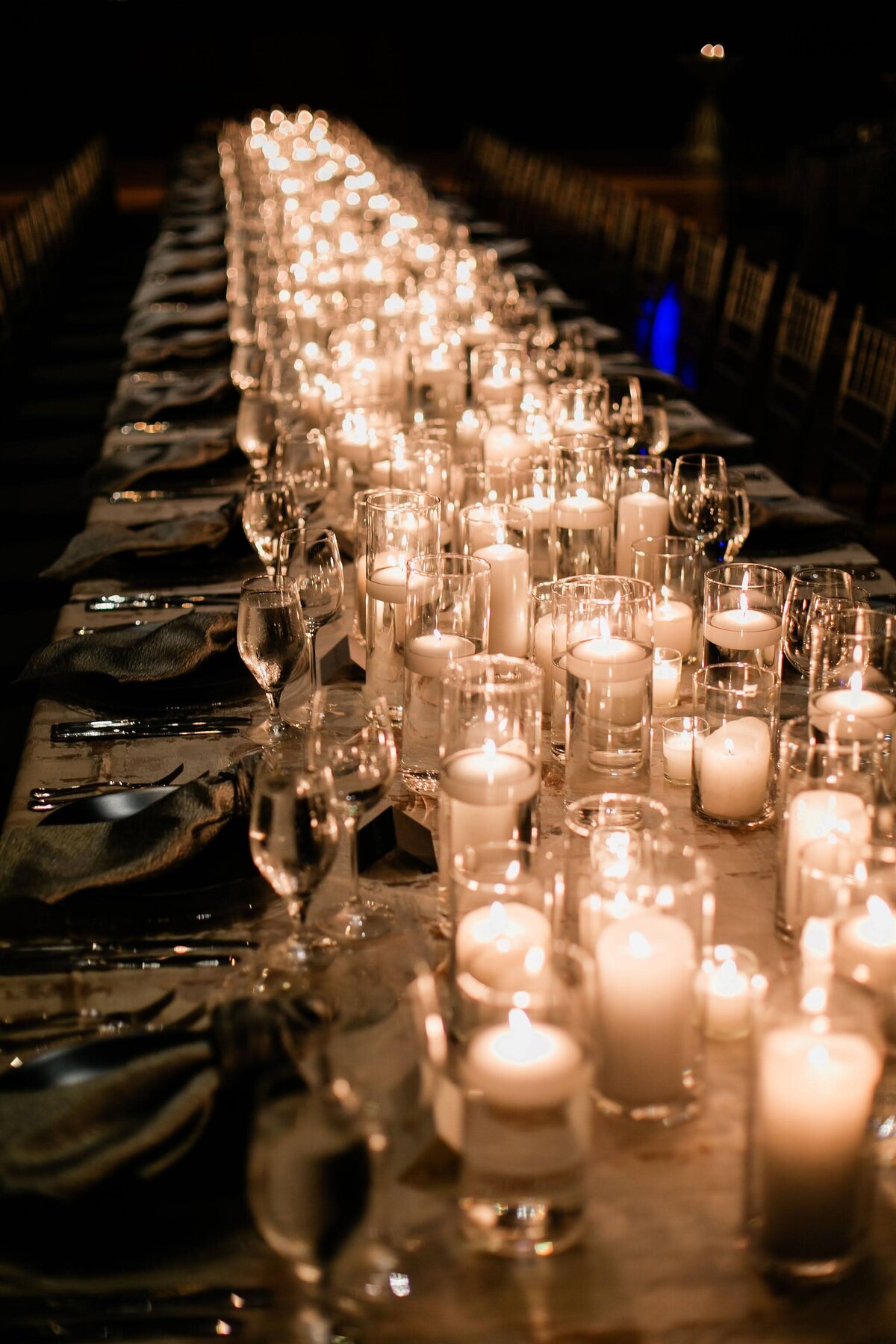Candlelit dinner wedding reception romantic wedding