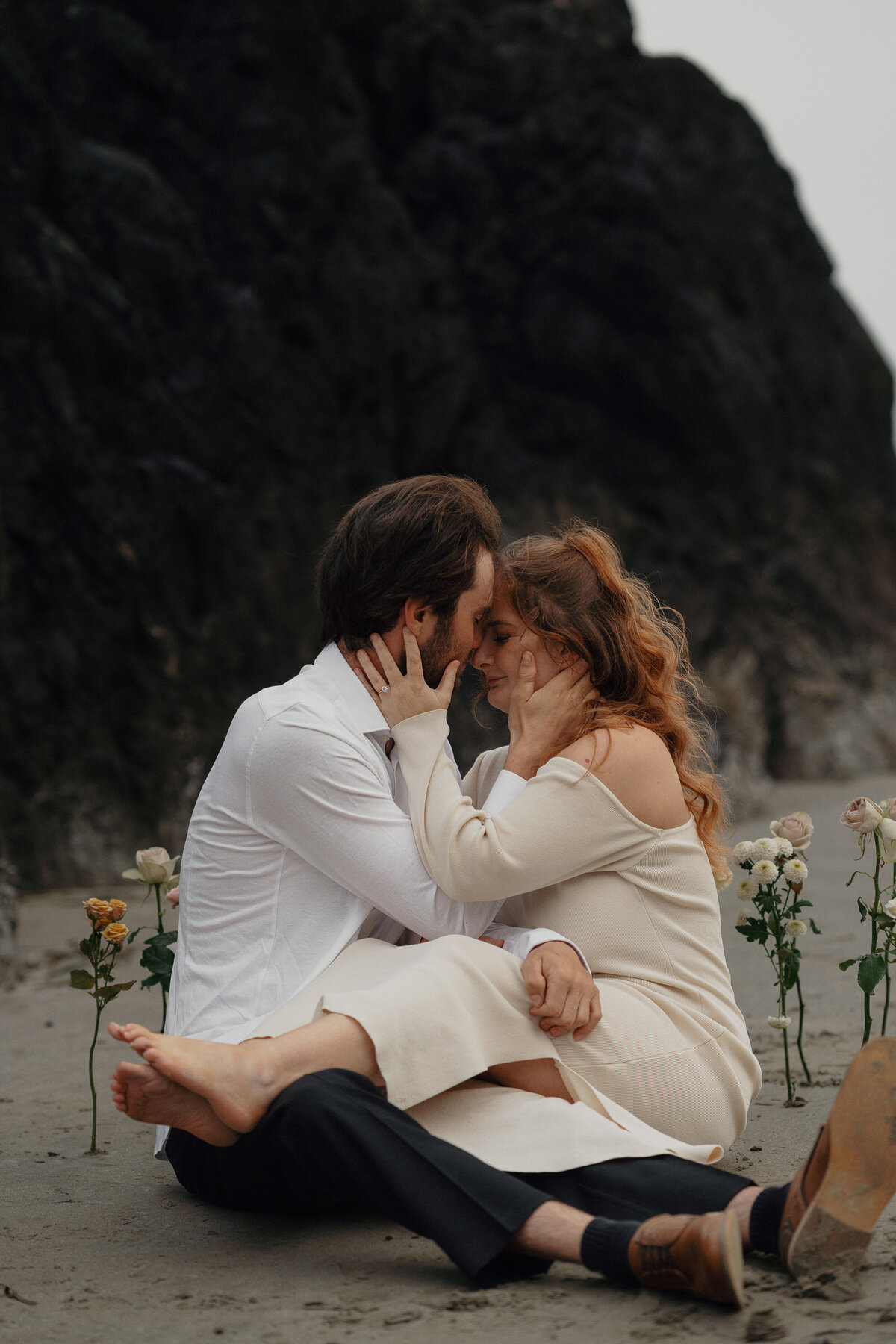 Proposal photos on the beach in Tofino by Latitude 49 Photography