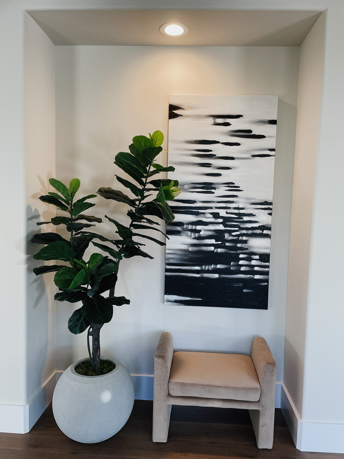 potted plant in hallway