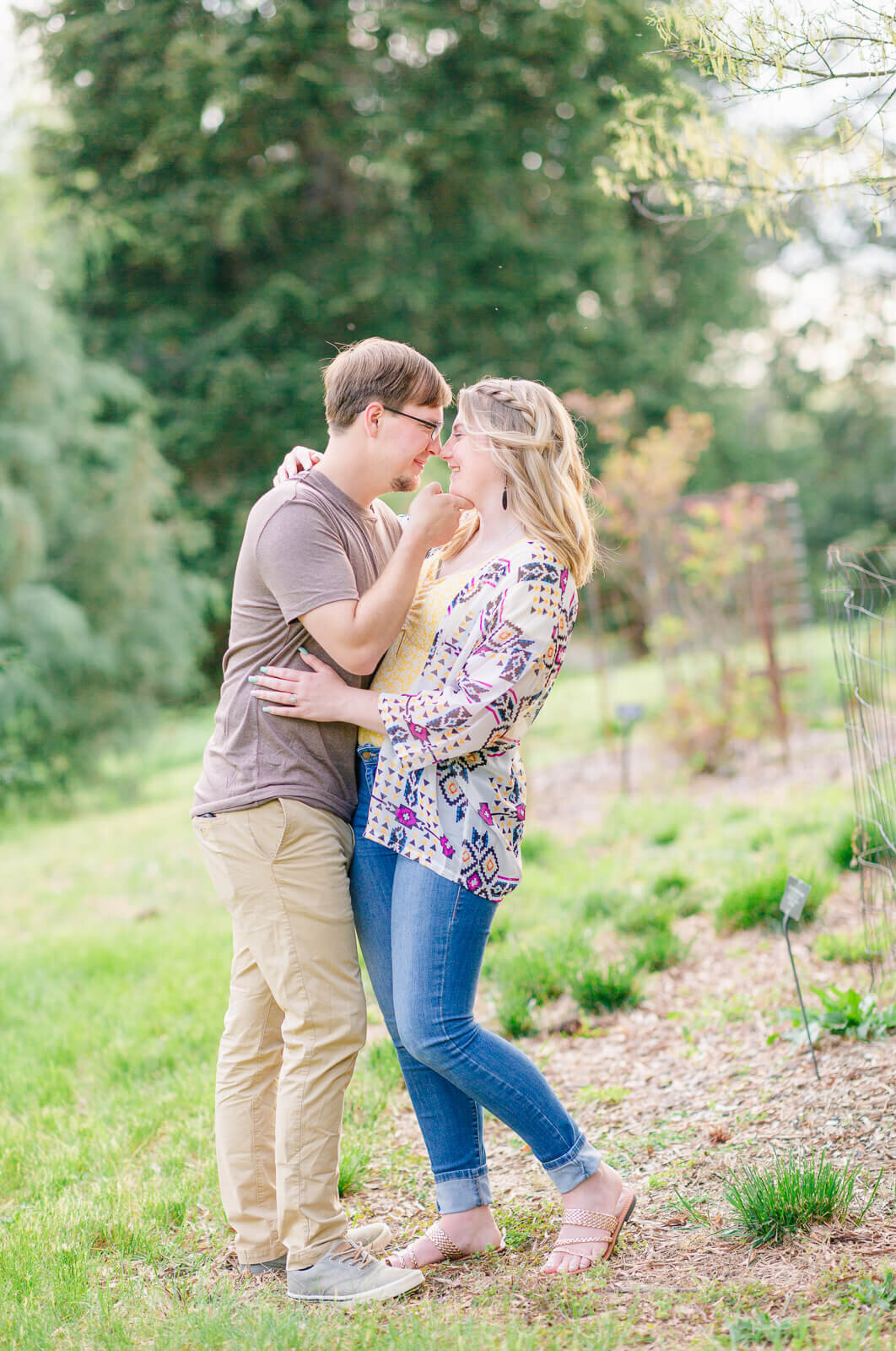 Gorgeous Couple at the UVA Arboretum in Boyce, Virginia. Captured by Bethany Aubre Photography.